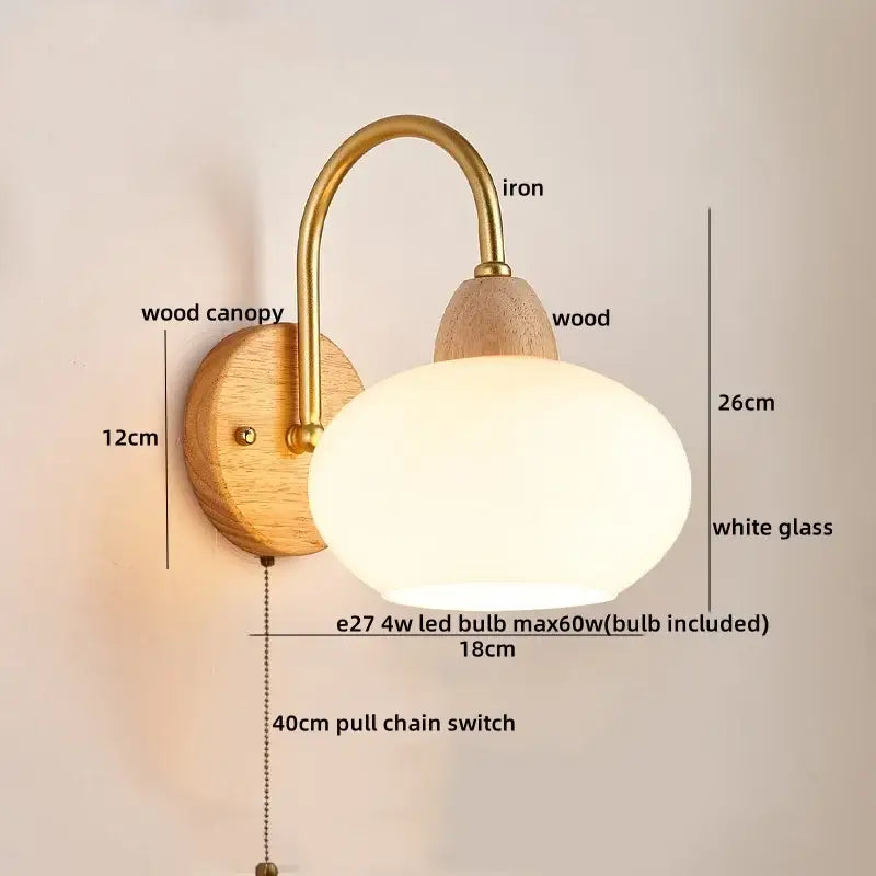 Decorbites cotton led wall lamps brass wood cloud sconce bedroom