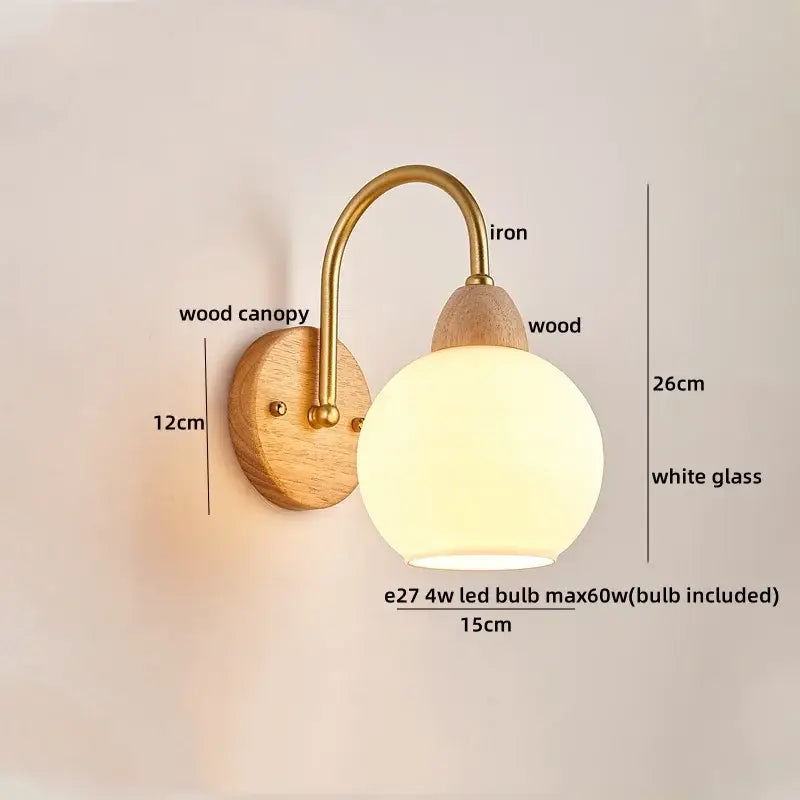 Decorbites cotton led wall lamps brass wood cloud sconce bedroom