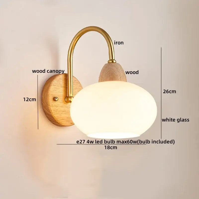 Decorbites cotton led wall lamps brass wood cloud sconce bedroom