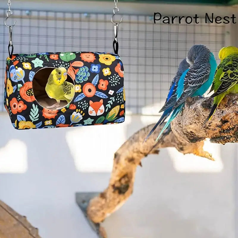 Cozy hanging hammock floral print warm bird nest for bedroom