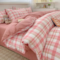 Nordic plaid muted green 1pc*duvet cover bedding set – bedroom