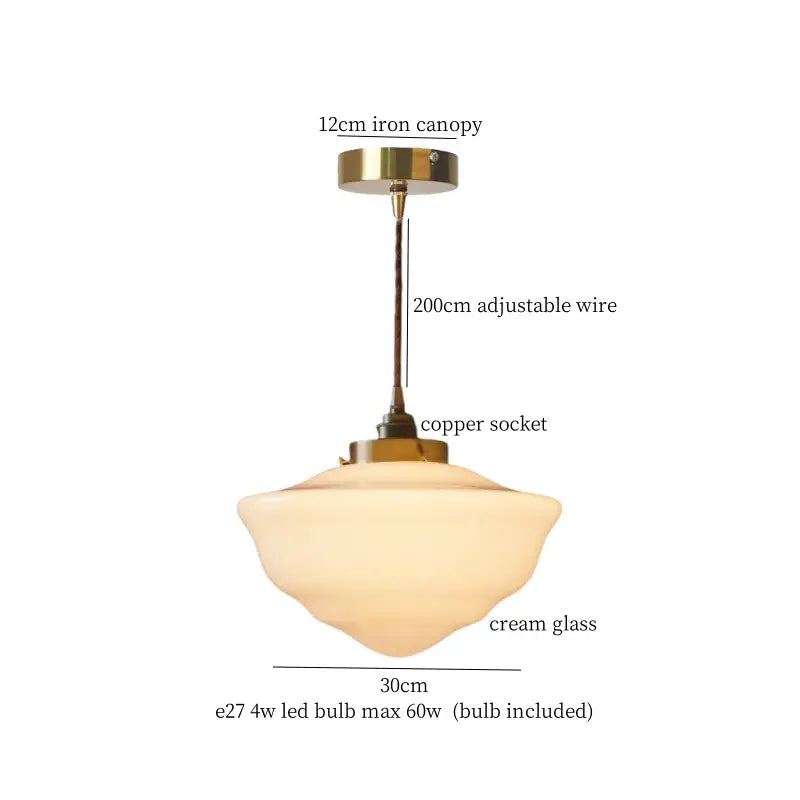 Decorbites cream glass led pendant light for kitchen