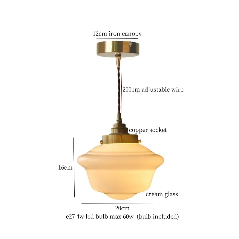 Decorbites cream glass led pendant light for kitchen
