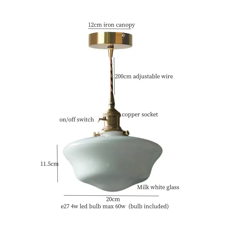 Decorbites cream glass led pendant light for kitchen