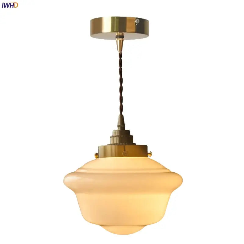 Decorbites cream glass led pendant light for kitchen