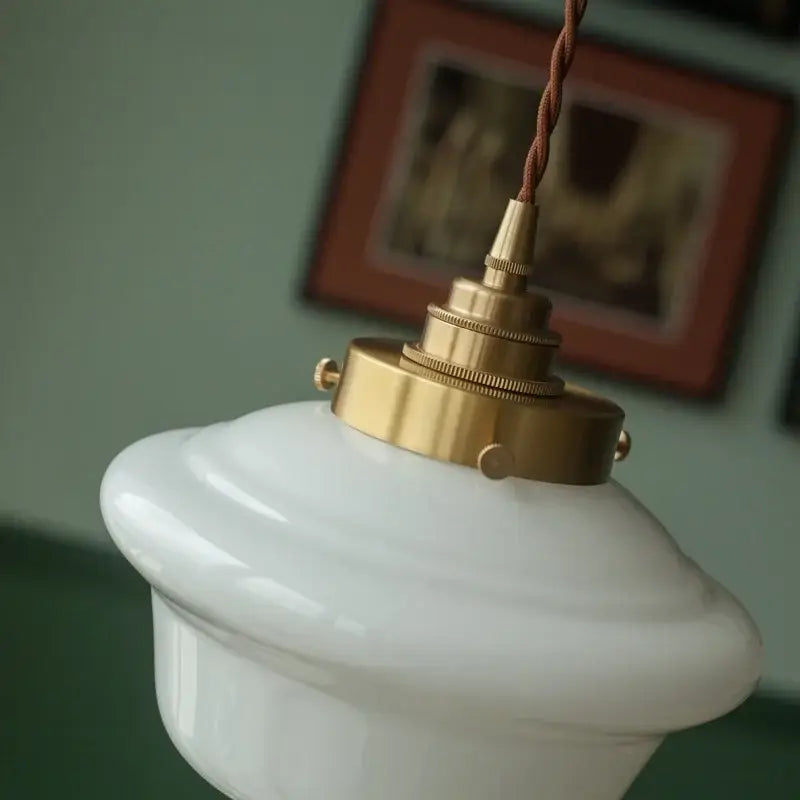 Decorbites cream glass led pendant light for kitchen