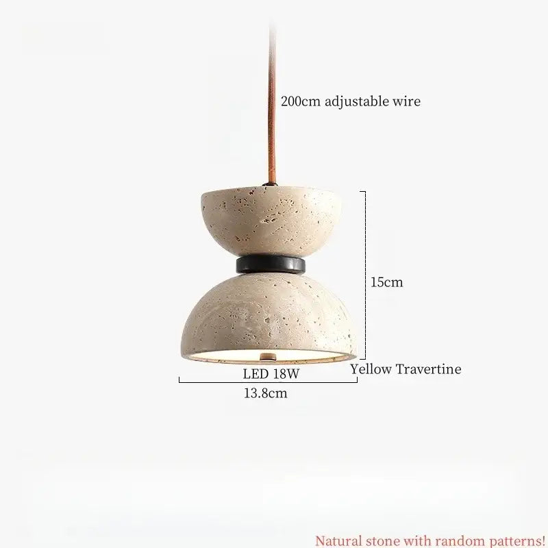 Decorbites cream glass led pendant light with wood ears for bedroom