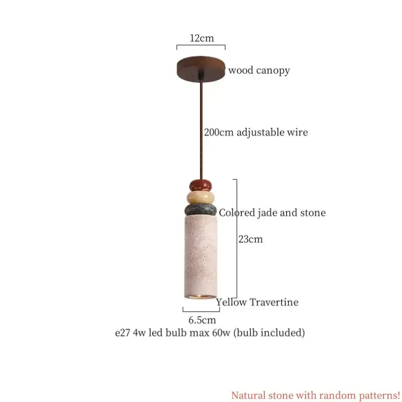 Decorbites cream glass led pendant light with wood ears for bedroom
