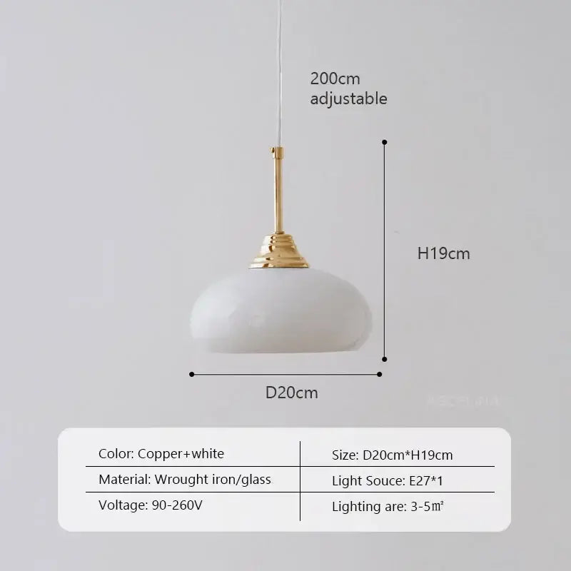Decorbites cream glass oval pendant light dining room chrome hardware