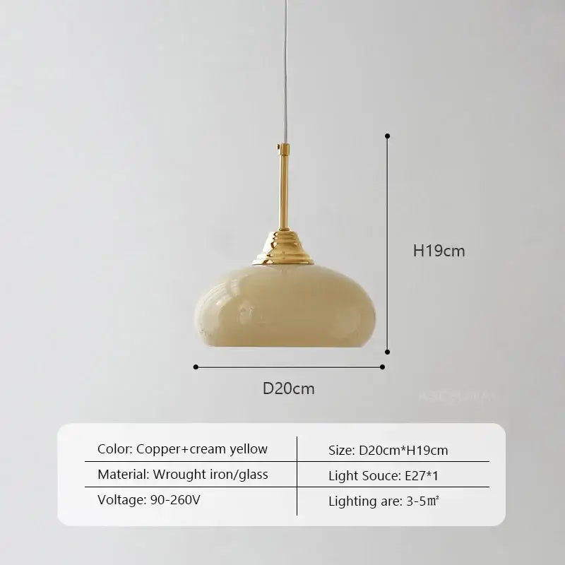 Decorbites cream glass oval pendant light dining room chrome hardware