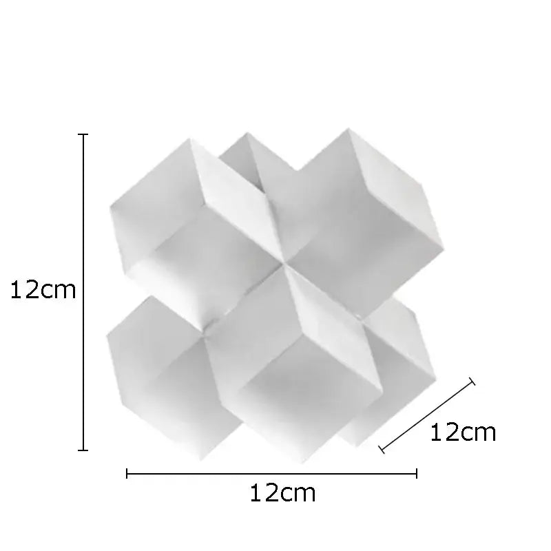 Decorbites cross crystal black geometric interlocking sculpture living room decor