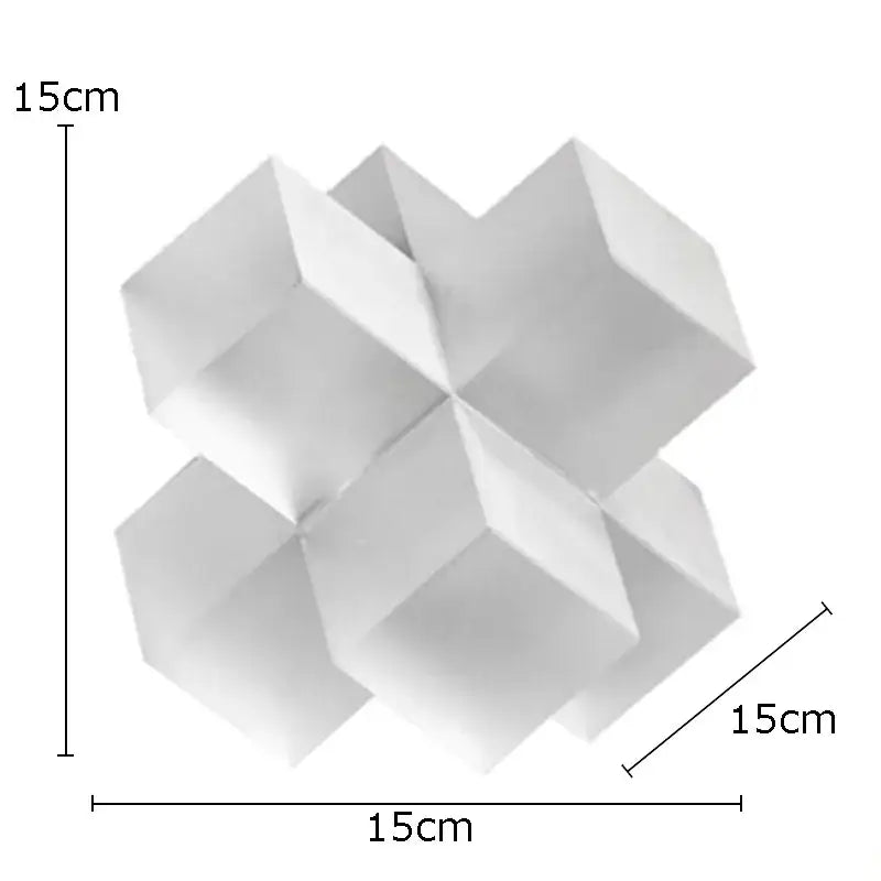 Decorbites cross crystal black geometric interlocking sculpture living room decor