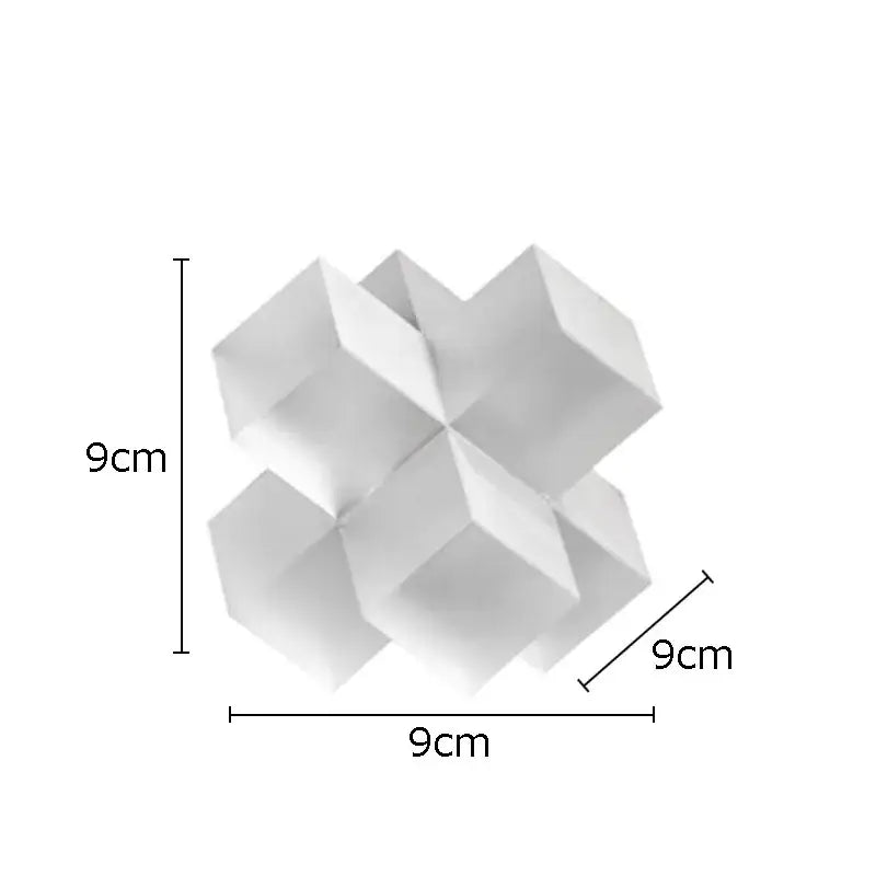 Decorbites cross crystal black geometric interlocking sculpture living room decor