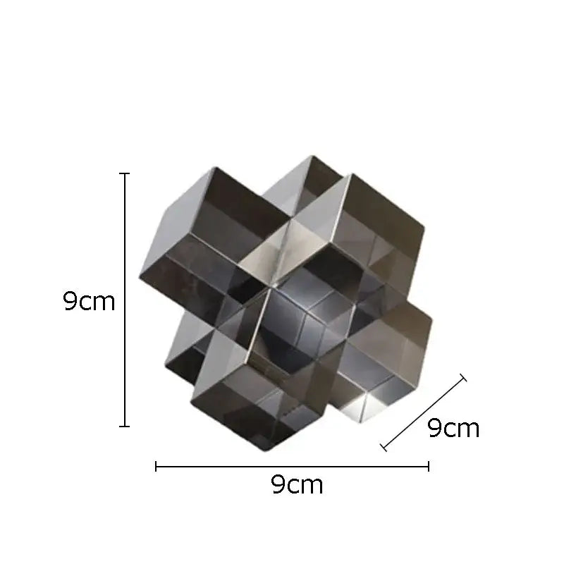 Decorbites cross crystal black geometric interlocking sculpture living room decor
