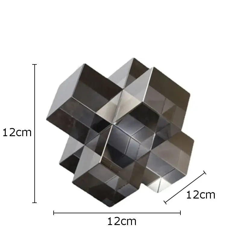 Decorbites cross crystal black geometric interlocking sculpture living room decor