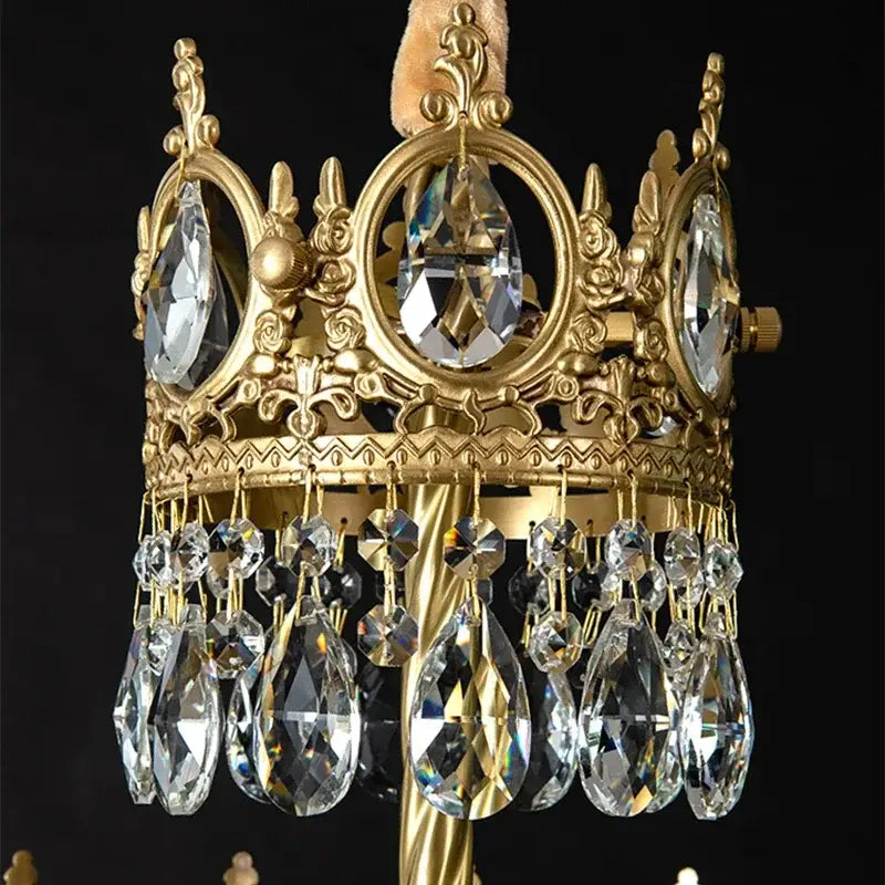 Decorbites crown crystal chandelier gold pendant light for bedroom
