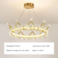 Decorbites crown petal led crystal gold chandelier bedroom light