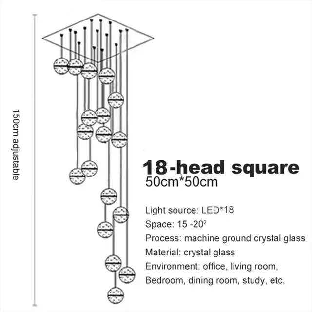 Decorbites crystal ball chandelier dining room led pendant light