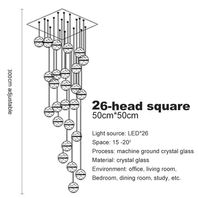 Decorbites crystal ball chandelier dining room led pendant light