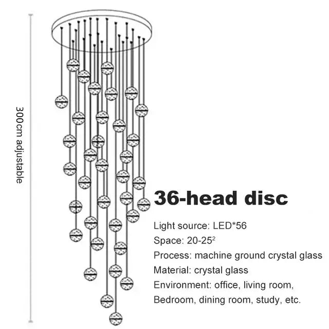 Decorbites crystal ball chandelier dining room led pendant light