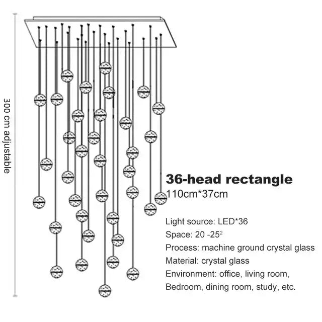 Decorbites crystal ball chandelier dining room led pendant light