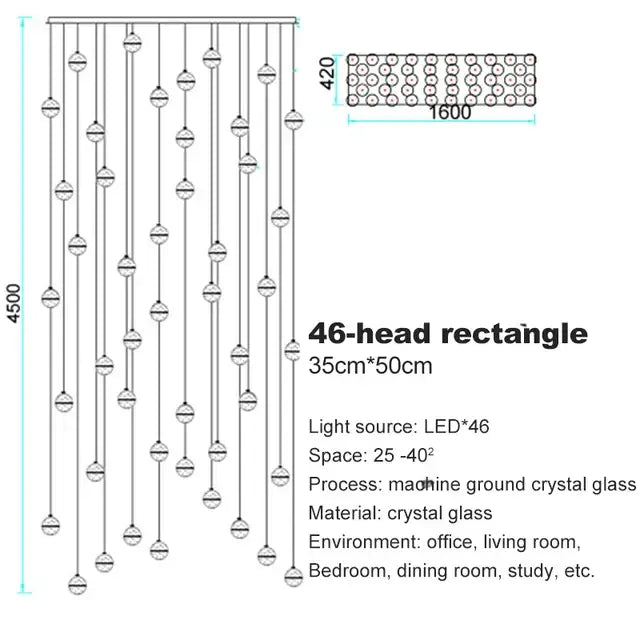 Decorbites crystal ball chandelier dining room led pendant light