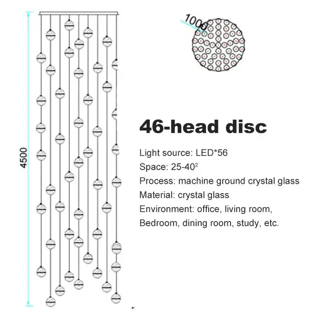 Decorbites crystal ball chandelier dining room led pendant light