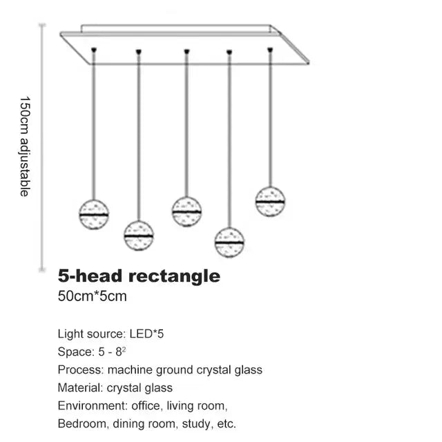 Decorbites crystal ball chandelier dining room led pendant light