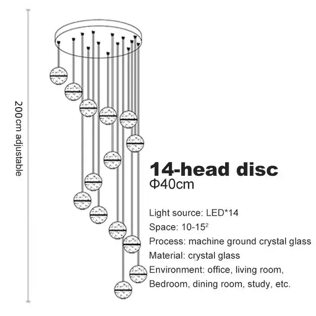 Decorbites crystal ball chandelier dining room led pendant light