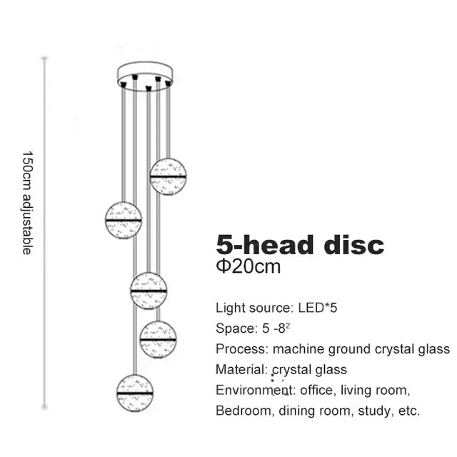 Decorbites crystal ball chandelier dining room led pendant light