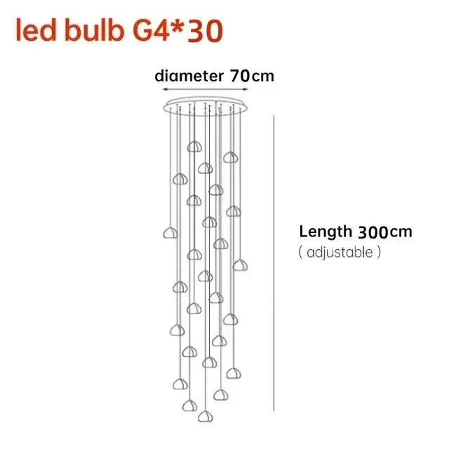 Decorbites crystal ball chandelier staircase pendant light for dining room