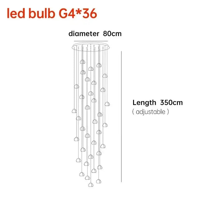 Decorbites crystal ball chandelier staircase pendant light for dining room