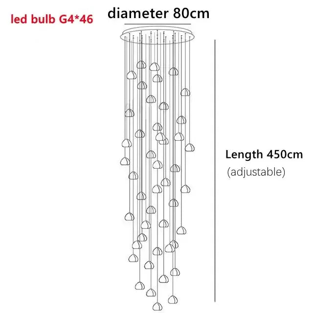 Decorbites crystal ball chandelier staircase pendant light for dining room