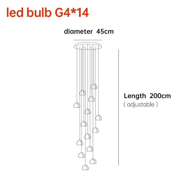 Decorbites crystal ball chandelier staircase pendant light for dining room