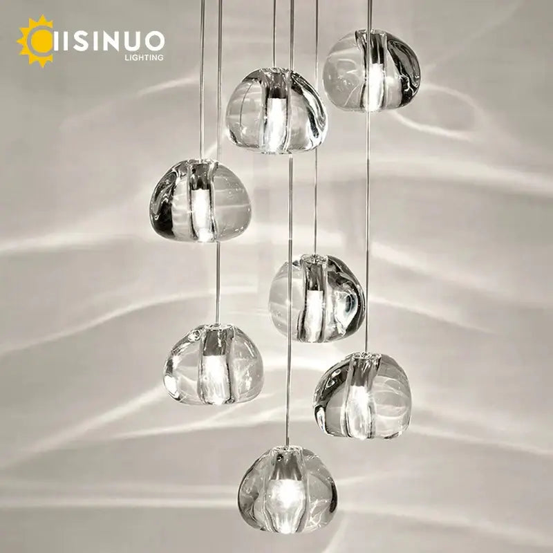 Decorbites crystal ball chandelier staircase pendant light for dining room
