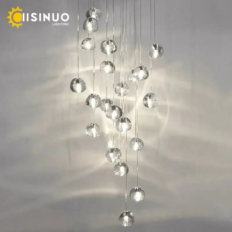 Decorbites crystal ball chandelier staircase pendant light for dining room