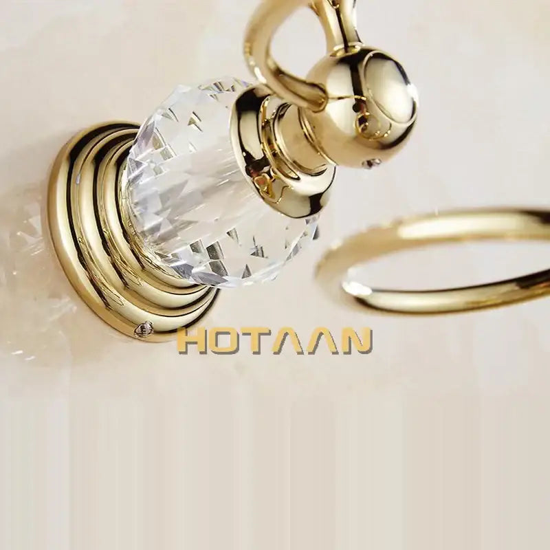 Decorbites crystal bathroom gold spiral stand hair dryer holder