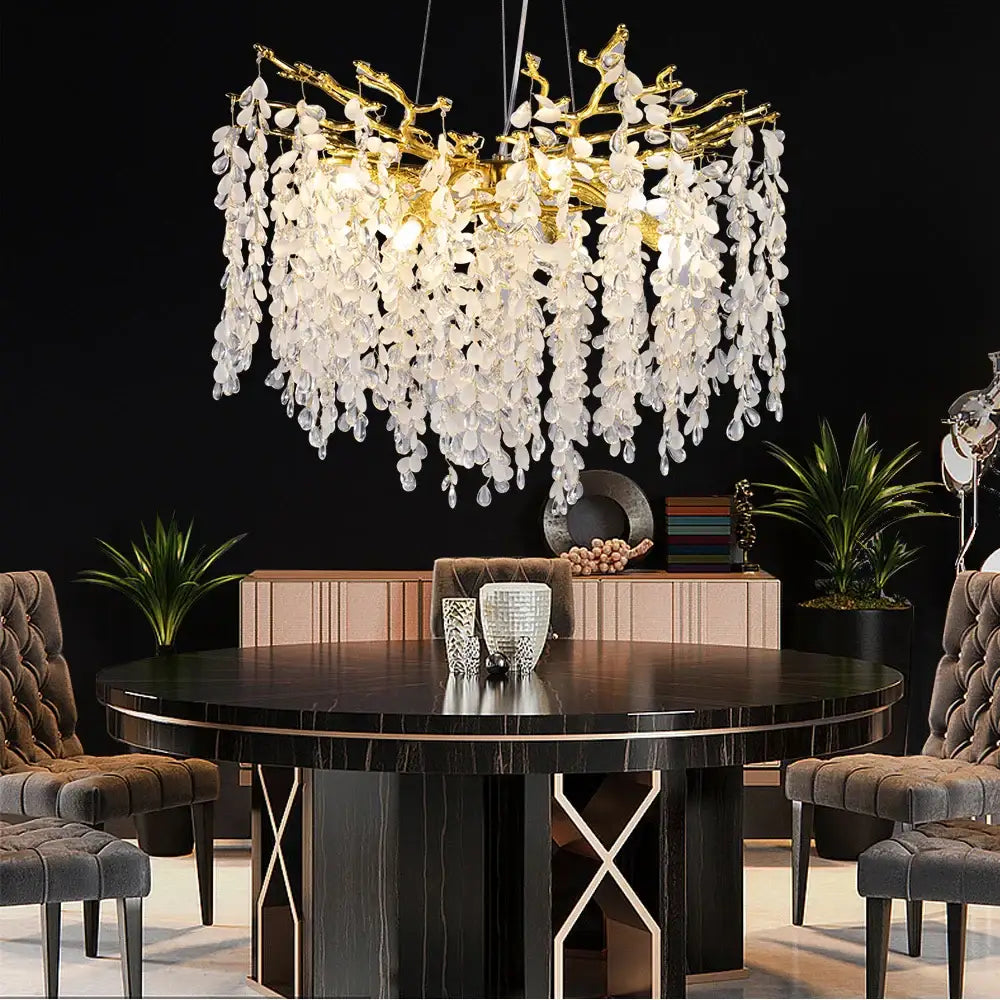 Decorbites crystal branch chandelier for living room glass tree light