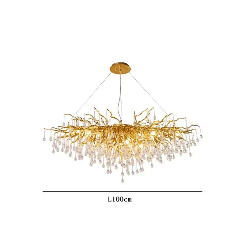 Decorbites crystal branch chandelier for living room led pendant light