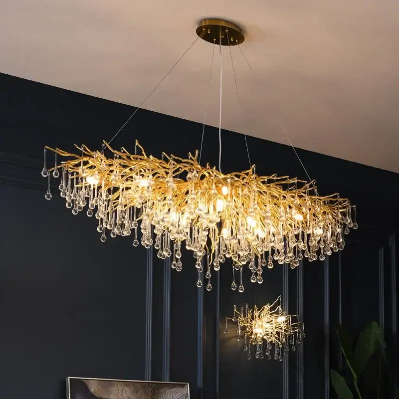 Decorbites crystal branch chandelier for living room led pendant light
