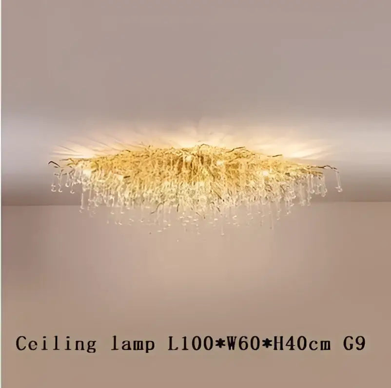 Decorbites crystal branch chandelier for living room led pendant light