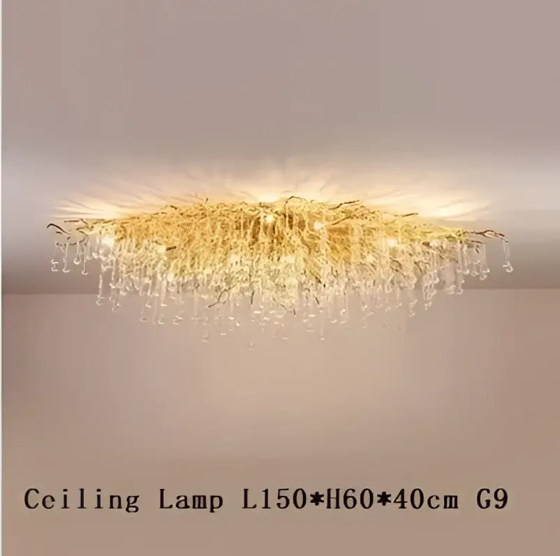 Decorbites crystal branch chandelier for living room led pendant light