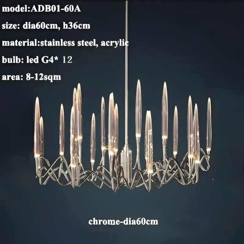Decorbites crystal branch chandelier gold dining room led light