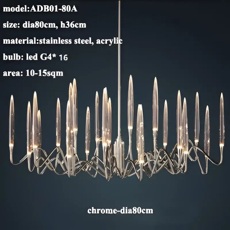 Decorbites crystal branch chandelier gold dining room led light
