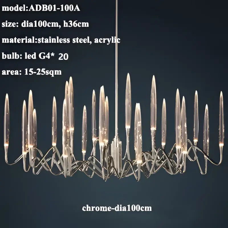 Decorbites crystal branch chandelier gold dining room led light