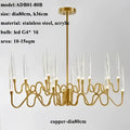 Decorbites crystal branch chandelier gold dining room led light