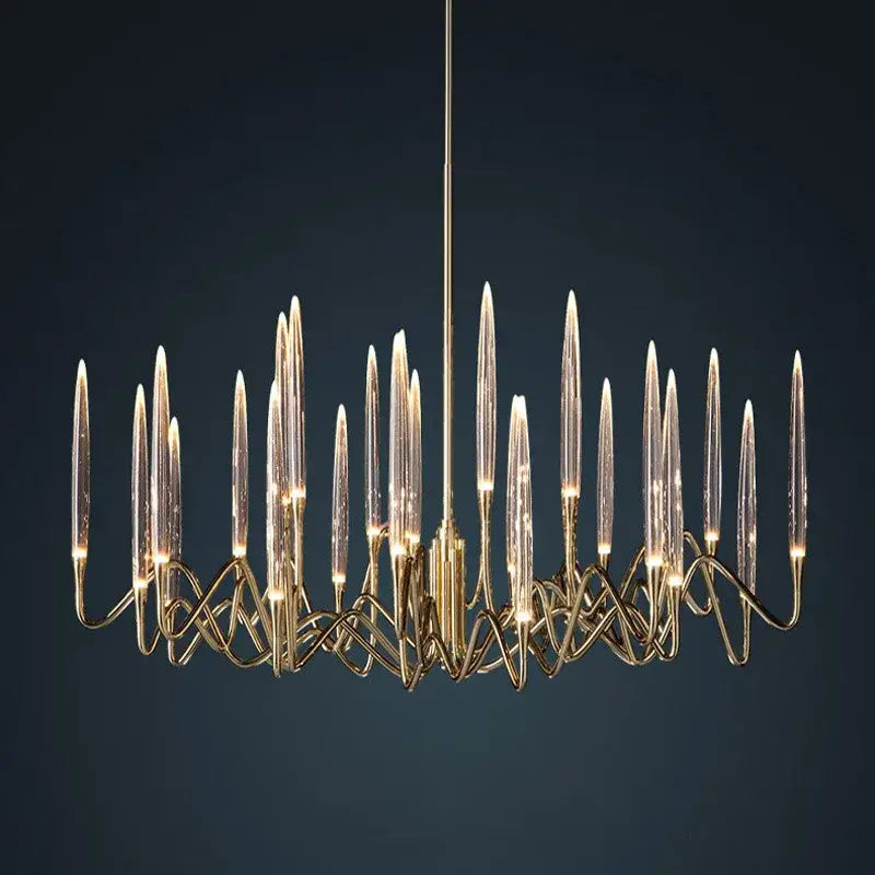 Decorbites crystal branch chandelier gold dining room led light