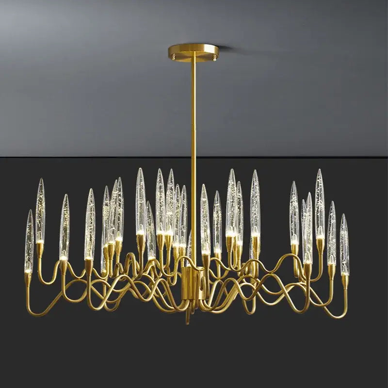 Decorbites crystal branch chandelier gold dining room led light