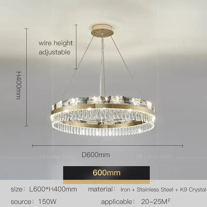 Decorbites crystal butterfly living room luxury gold chandelier