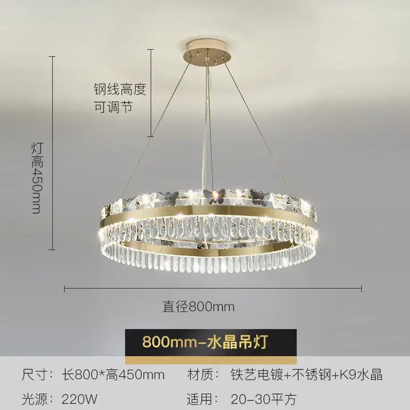 Decorbites crystal butterfly living room luxury gold chandelier